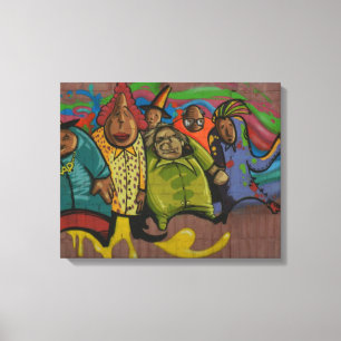 Impressão Em Tela Arte de Grafite engraçada do pessoas, arte do mun