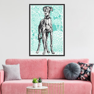 Impressão Em Tela Arte de Greyhound Vintage de Moriz Jung com Fundo 