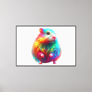Impressão Em Tela Arte de Hamster Fantasia Arco-íris
