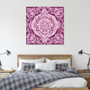 Impressão Em Tela Arte de IA mandala roxa