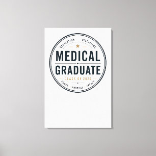 Impressão Em Tela Arte de Insígnia de Graduado Médico Personalizado