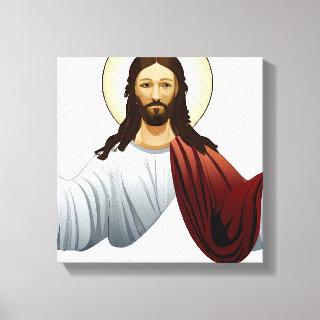 Impressão Em Tela Arte de Inteligência Artificial de Jesus com os Br (Frente)