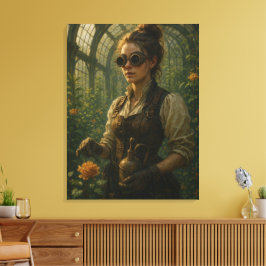 Impressão Em Tela Arte de Jardineira Steampunk Vitoriana