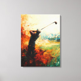 Impressão Em Tela Arte de Jogador de Golfe Abstrato