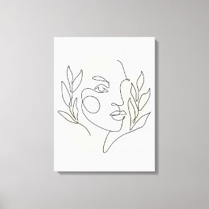 Impressão Em Tela Arte de linha de Abstrato minimalista