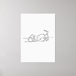 Impressão Em Tela Arte de Linha Divertida Cachorro Salsicha