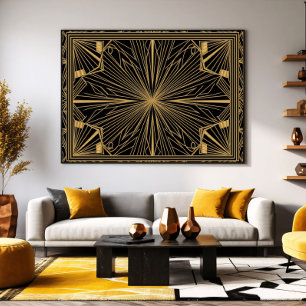 Impressão Em Tela Arte de Luxo Art Déco Dourado