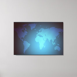 Impressão Em Tela Arte de Mapa Mundial com Gradiente de Pontos Digit