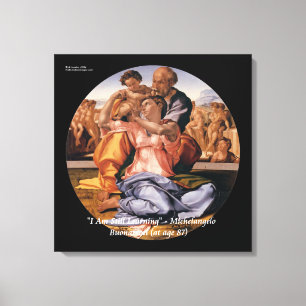 Impressão Em Tela Arte de Michelangelo e famosa citação "Aprendendo"