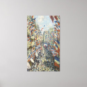 Impressão Em Tela Arte de Monet, A Rue Montorgueil em Paris