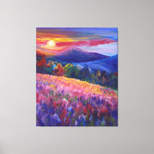 Impressão Em Tela Arte de Muro Colorida Sunset Mountain Range