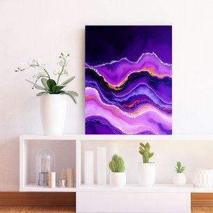 Impressão Em Tela Arte de Muro de Abstrato Roxo - Arte Moderna