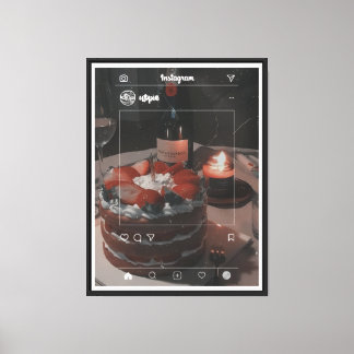 Impressão Em Tela Arte De Muro De Bolo Aestético - Estilo De Instagr
