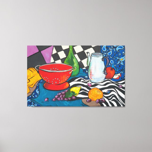 Impressão Em Tela Arte de Muro de Frutas Continua Criativa (Frente)