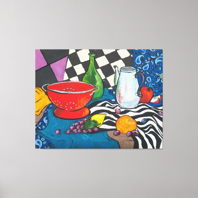 Impressão Em Tela Arte de Muro de Frutas Continua Criativa (Frente)