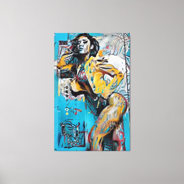 Impressão Em Tela Arte de Muro de Silhuette Abstrato 'Determinado' (Frente)