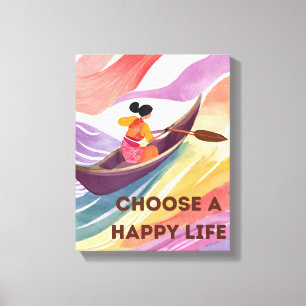 Impressão Em Tela Arte de Muro Motivacional - Escolha uma Vida Feliz