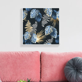 Impressão Em Tela Arte de Padrão de Folhas de Palmeira Tropical Dour