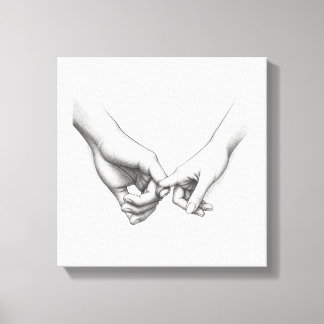 Impressão Em Tela Arte de Página para Colorir das Mãos do Casal Prom