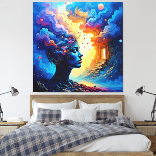 Impressão Em Tela Arte de Paisagem Cósmica