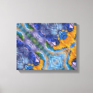 Impressão Em Tela Arte de Papagaio Azul