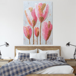 Impressão Em Tela Arte de Parede Abstrata em Textura de Tulipa Rosa