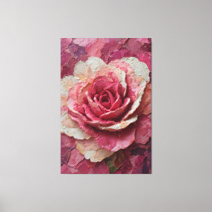 Impressão Em Tela Arte de Parede Abstrata Textura de Rosa Rosa e Cre