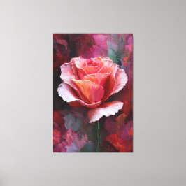 Impressão Em Tela Arte de Parede Abstrata Textura Rosa e Vermelha