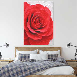 Impressão Em Tela Arte de Parede Abstrata Textura Rosa Vermelha
