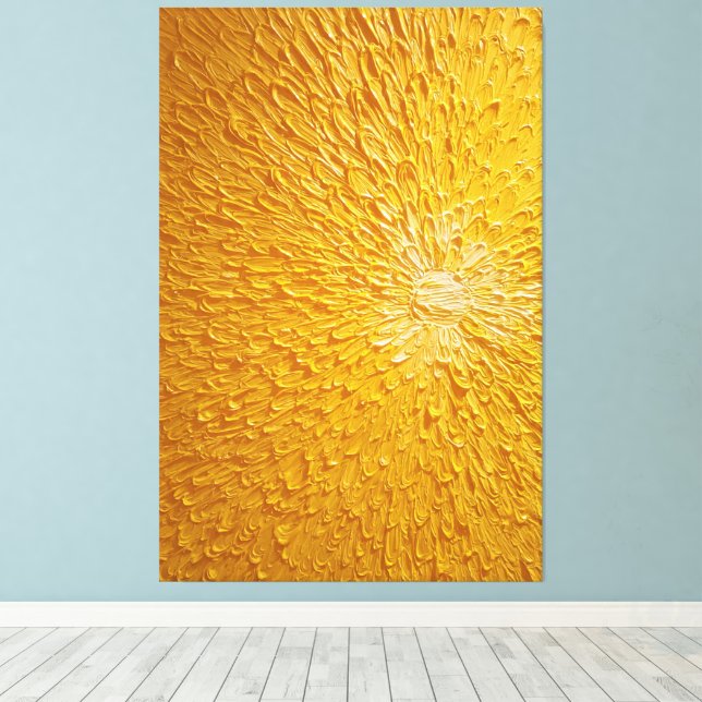 Impressão Em Tela Arte de Parede Abstrata Texturizada Explosão Solar (Insitu(piso de madeira))