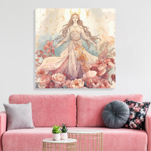 Impressão Em Tela Arte de Parede Boho Deusa da Natureza