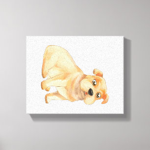 Impressão Em Tela Arte de Parede Bulldog Adorável   Presente do pro