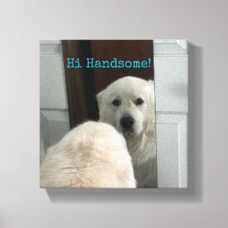 Impressão Em Tela Arte de Parede Cachorro no Espelho