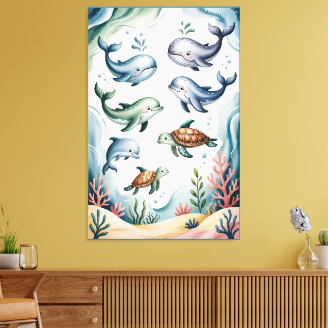 Impressão Em Tela Arte de Parede Calma e Suave para Berçário de Ocea (Insitu(Sala de estar))
