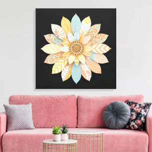 Impressão Em Tela Arte de Parede Colorida de Mandala Espiritual Bo