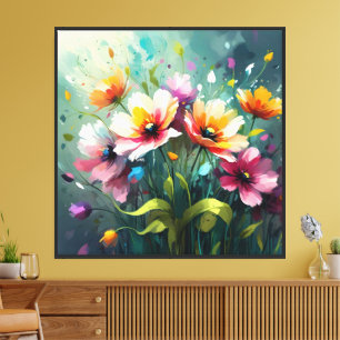 Impressão Em Tela Arte de Parede com Buquê de Flores