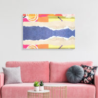 arte de parede com design abstrato de pôr do sol e