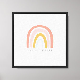 Impressão Em Tela Arte de Parede com Estampa Boho Arco-íris e Texto