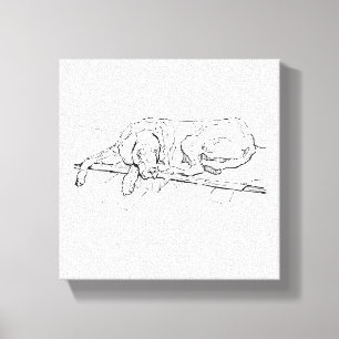 Impressão Em Tela Arte de Parede com Tinta de Grande Dane Desenho M