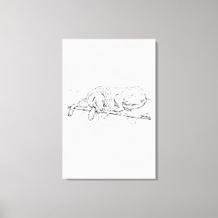 Impressão Em Tela Arte de Parede com Tinta de Great Dane Desenho Mi