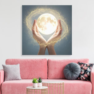 Impressão Em Tela "Arte de Parede da Lua Elegante – Tela Lunar Minim
