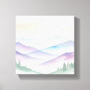 Impressão Em Tela Arte de Parede das Montanhas Watercolor - C Molhad