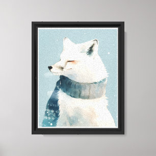 Impressão Em Tela Arte de Parede de Berçário de Raposa Ártica Fofa e