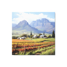 Arte de Parede de Fazenda em Vinhedo Montanhoso Im