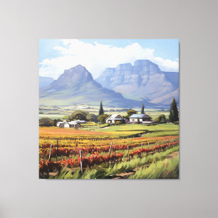 Impressão Em Tela Arte de Parede de Fazenda em Vinhedo Montanhoso Im
