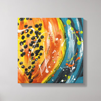 Impressão Em Tela Arte de Parede de Fruta Brilhante Mamão