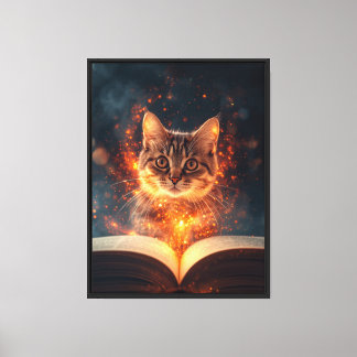 Impressão Em Tela Arte de Parede de Gato Mágico