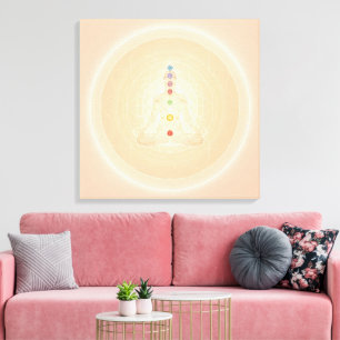 Impressão Em Tela Arte de Parede de Meditação dos 7 Chakras Yoga E