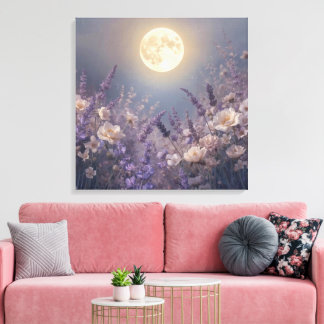 Impressão Em Tela Arte de Parede de Noite de Lua Cheia | Luar Místic