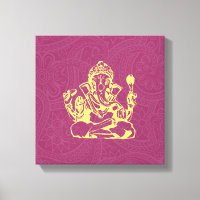 Arte de Parede de Tela da Deidade Hindu Ganesha